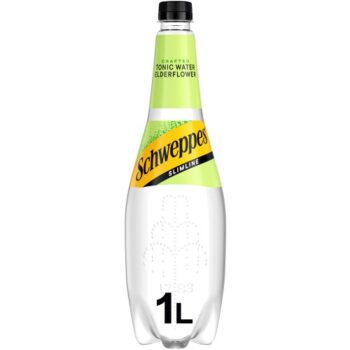 Schweppes Slimline Elderflower Tonic Water Bottle (1 Litre)