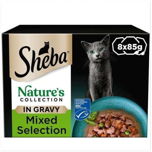Sheba Natures Collection Wet Cat Food Trays Mixed in Gravy (8 x 85g)