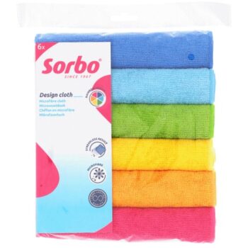 Sorbo Microfibre cloths Rainbow 40x40cm 6pcs