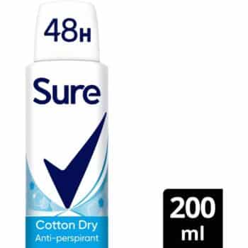 Sure Women Cotton Dry Antiperspirant Deodorant Aerosol (200ml)