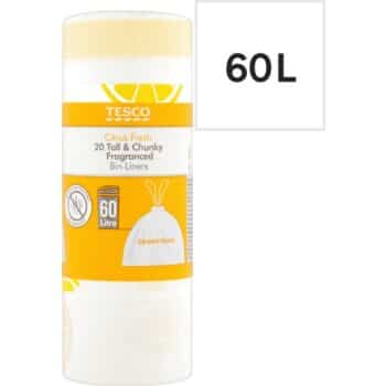 Tesco 20 Citrus Fresh Tall & Chunky Bin Liners