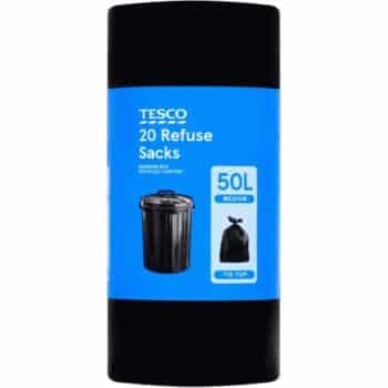 TESCO 20 TIE TOP REFUSE BAG (50 Litre)