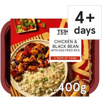Tesco Chicken & Black Bean With Egg Fried Rice (400g)