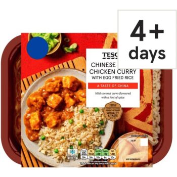 Tesco Chinese Style Chicken Curry With Egg Fried Rice