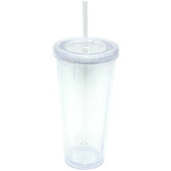 Tesco Clear Straw Water Bottle Cup (650ml)