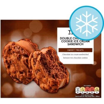 Tesco Double Chocolate Cookie Ice Cream Sandwiches (4 x 45g)