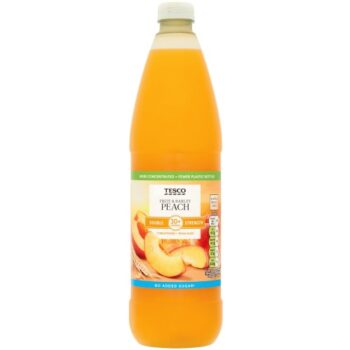Tesco Double Strength Fruit & Barley No Added Sugar Peach (1 Litre)