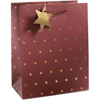 Tesco Foil Stars Large Christmas Gift Bag