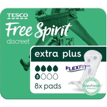 Tesco Free Spirit Discreet Extra Plus Pads (8)