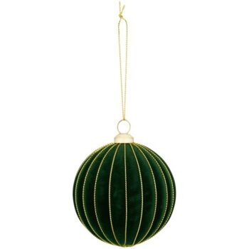 Tesco Green Burgundy Flocked Bauble Christmas Decoration Assortment