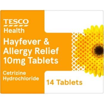 Tesco Health Allergy & Hayfever Relief Cetirizine Tablets (14)