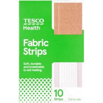 Tesco Health Fabric Dressing Strips 10x6cm (10)