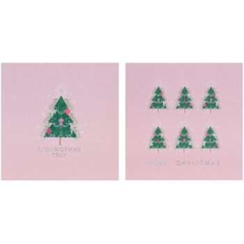 Tesco Luxury Pink Tree Christmas Cards