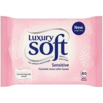 Tesco Luxury Soft 60 Flushable Moist Toilet Tissues Sensitive