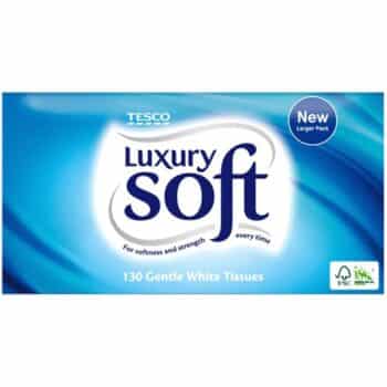 Tesco Luxury Soft Gentle White Tissues 130 Sheets