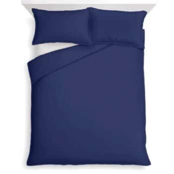Tesco Navy 100% Cotton Oxford Edge Duvet Set Double