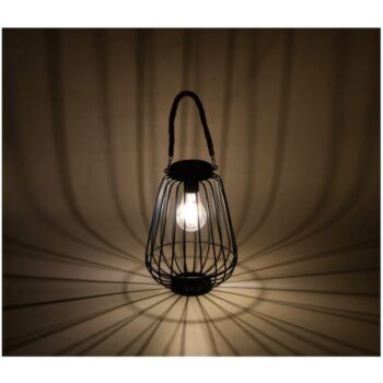 TESCO OUTDOOR SOLAR BLUE METAL CAGE LANTERN