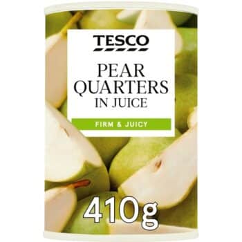Tesco Pear Quarters in Juice (410g)