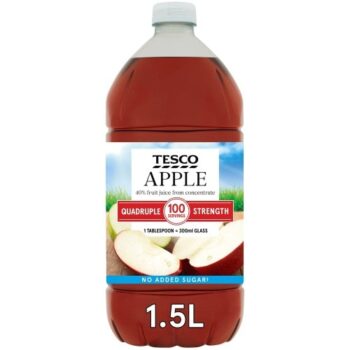 Tesco Quadruple Strength Apple Squash No Added Sugar (1.5 Litre)