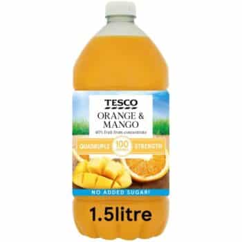 Tesco Quadruple Strength Orange & Mango Squash (1.5 Litre)