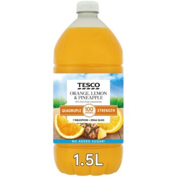 Tesco Quadruple Strength Squash Orange Lemon & Pineapple (1.5 Litre)