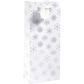 Tesco Silver Snowflake Christmas Bottle Bag