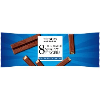 Tesco Snappy Fingers Milk Chocolate Wafer Biscuit Bars Multipack (8 x 172g)