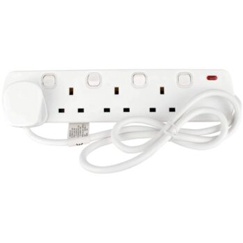 Tesco Switched 4 Way Extra Lead (1m)