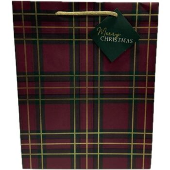 Tesco Tartan Large Christmas Gift Bag