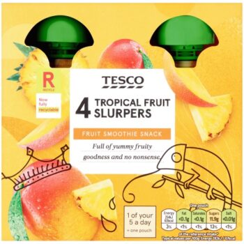 Tesco Tropical Fruit Slurpers (4 x 90g)
