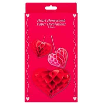 Tesco Valentines Honeycomb Heart Hanging Decorations