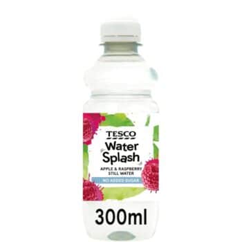 Tesco Water Splash Apple & Raspberry No Added Sugar Water (300ml)