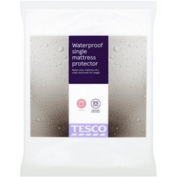 Tesco Waterproof Towelling Protector Single