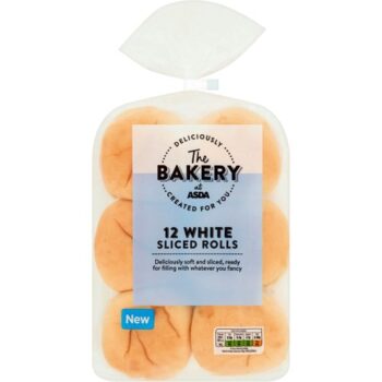 The BAKERY at ASDA 12 White Sliced Rolls