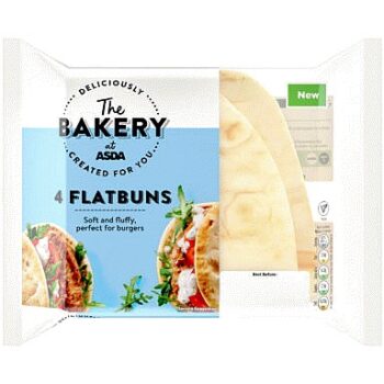 The BAKERY at ASDA The Bakery 4 Flatbuns (300g)