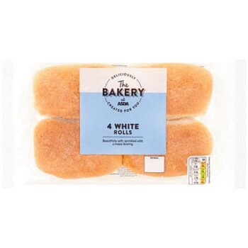 The BAKERY at ASDA The Bakery 4 White Rolls