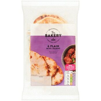 The BAKERY at ASDA The Bakery 6 Plain Mini Naans