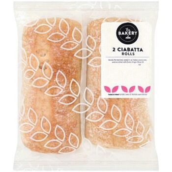 The BAKERY at ASDA The Bakery at 2 Ciabatta Rolls