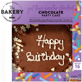 The BAKERY at ASDA The Bakery at Chocolate Party Cake