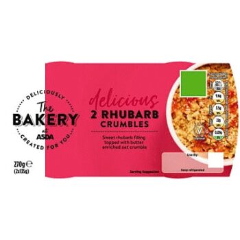 The BAKERY at ASDA The Bakery at Delicious Rhubarb Crumbles (2 x 135g, 270g)