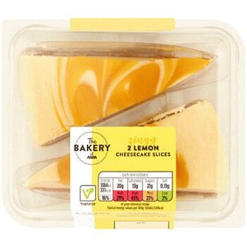 The BAKERY at ASDA The Bakery at Zingy Lemon Cheesecake Slices (2 x 95g, 190g)
