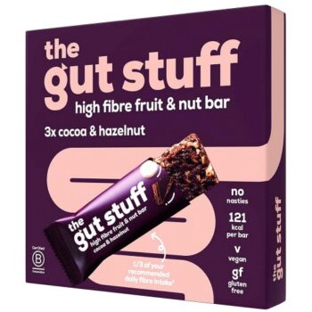 The Gut Stuff High Fibre Fruit & Nut Bar Cocoa & Hazelnut (3 x 35g)