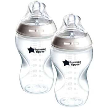 Tommee Tippee Closer to Nature Baby Bottles Clear 3m+ (2 x 340ml)