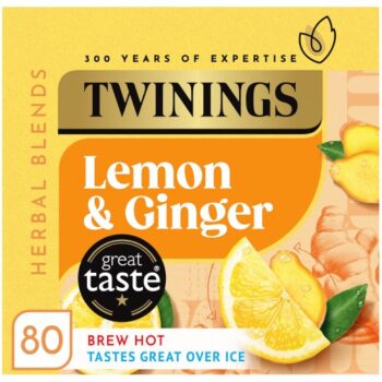 Twinings Lemon & Ginger Fruit Tea Bags - 80 Tea Bags (80 x 120g)