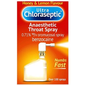 Ultra Chloraseptic Anaesthetic Throat Spray Honey & Lemon Flavour 0.71% w v Oromucosal Spray (15ml)