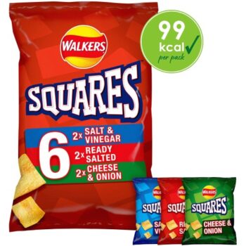 Walkers Squares Crunchy Variety Multipack Snacks (6 x 22g)