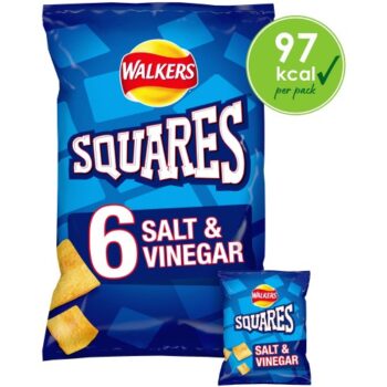 Walkers Squares Salt & Vinegar Multipack Snacks (6 x 22g)