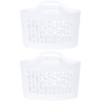Wham Ice White Plastic Flexi Laundry Basket (2 x 8l)