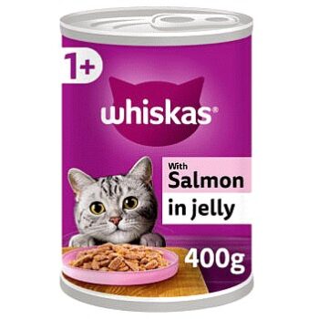 Whiskas Adult Wet Cat Food Salmon in Jelly Tin (400g)