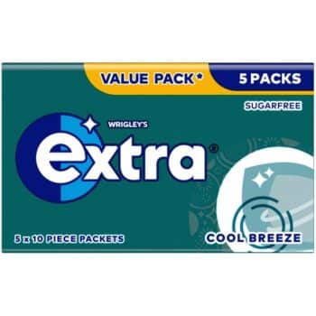 Wrigley's Extra Cool Breeze Sugarfree Chewing Gum Multipack 5x10 (5x10 x 70g)